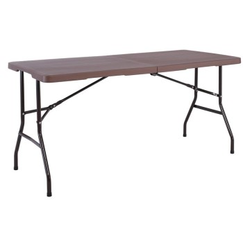 BLOW Τραπέζι  Συνεδρίου - Catering Πτυσσόμενο (Βαλίτσα), Μέταλλο Μαύρο, HDPE Καφέ 35mm