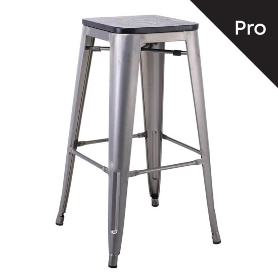 RELIX Wood Σκαμπό Bar-Pro, Απόχρωση Metal με Διακοσμητική Σκουριά, Απόχρωση Ξύλου Μαύρο RELIX Wood Σκαμπό Bar-Pro, Απόχρωση Metal με Διακοσμητική Σκουριά, Απόχρωση Ξύλου Μαύρο