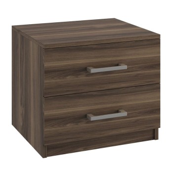 LIFE-W Κομοδίνο με 2 Συρτάρια, Απόχρωση Καρυδί