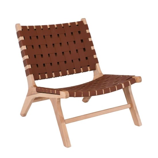DUNE Lounge Καρέκλα, Ξύλο Απόχρωση Φυσικό, Κάθισμα-Πλάτη Ιμάντες Pu Καφέ DUNE Lounge Καρέκλα, Ξύλο Απόχρωση Φυσικό, Κάθισμα-Πλάτη Ιμάντες Pu Καφέ