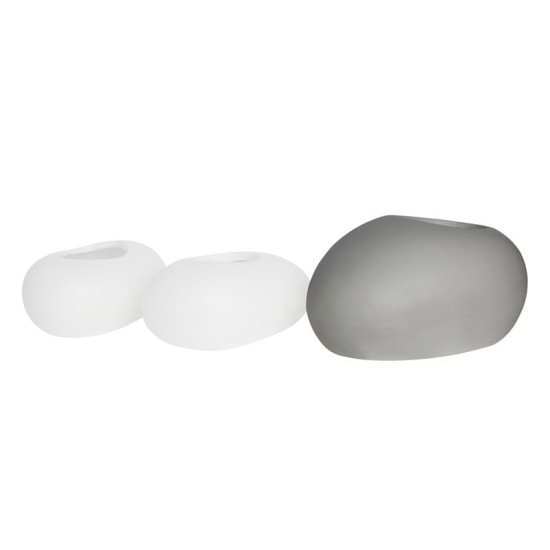 FLOWER POT-ROCK 56x43x29cm, Cement Απόχρωση White FLOWER POT-ROCK 56x43x29cm, Cement Απόχρωση White