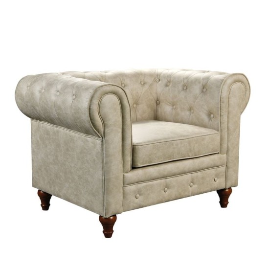 CHESTERFIELD York Πολυθρόνα Σαλονιού - Καθιστικού, Ύφασμα Απόχρωση Μπεζ CHESTERFIELD Πολυθρόνα Σαλονιού - Καθιστικού, Ύφασμα Απόχρωση Μπεζ