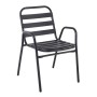 FANTIC Πολυθρόνα Μέταλλο - Αλουμίνιο Βαφή Ανθρακί, Στοιβαζόμενη