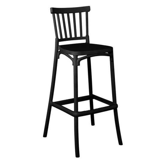 WINDSOR Σκαμπό BAR, PP Μαύρο UV Protection WINDSOR Σκαμπό BAR, PP Μαύρο UV Protection