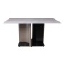BARON Τραπέζι Τραπεζαρίας, Ξύλο Ανθρακί, Επιφάνεια Microcrystalline Άσπρο Μάρμαρο