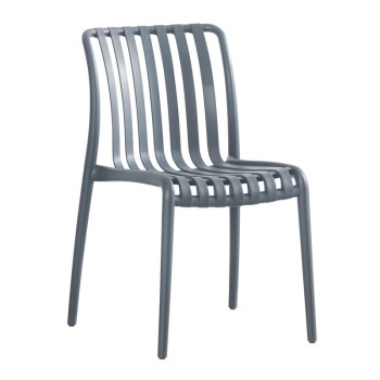 MODA-H Καρέκλα Στοιβαζόμενη, PP - UV Protection, Απόχρωση Ανθρακί