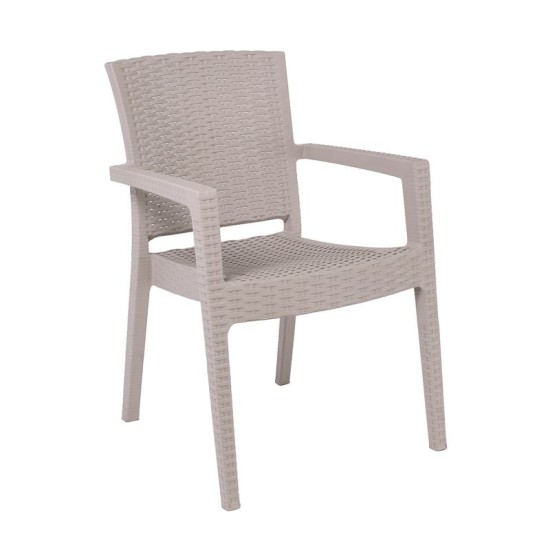 LORA-Pro Πολυθρόνα Στοιβαζόμενη, PP (Rattan Look) Απόχρωση Μπεζ LORA-Pro Πολυθρόνα Στοιβαζόμενη, PP (Rattan Look) Απόχρωση Μπεζ