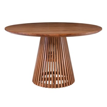 RIM Τραπέζι Ροτόντα Τραπεζαρίας, Ξύλο Μασίφ Ακακία Απόχρωση Φυσικό