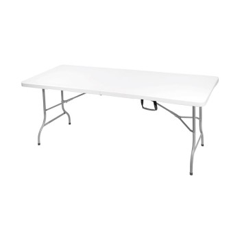 BLOW Τραπέζι  Συνεδρίου - Catering Πτυσσόμενο (Βαλίτσα), Μέταλλο Γκρι, HDPE Άσπρο 35mm