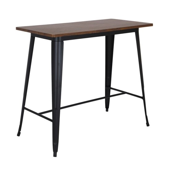 RELIX Wood Dark Oak Τραπέζι Bar-Pro, Μέταλλο Βαφή Μαύρο RELIX Wood Dark Oak Τραπέζι Bar-Pro, Μέταλλο Βαφή Μαύρο