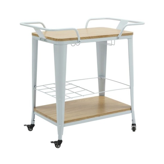 RELIX Trolley Bar-Pro Μέταλλο Βαφή Άσπρο, MDF Απόχρωση Φυσικό RELIX Trolley Bar-Pro Μέταλλο Βαφή Άσπρο, MDF Απόχρωση Φυσικό
