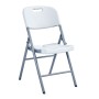 BLOW Καρέκλα Πτυσσόμενη, Μέταλλο Βαφή Γκρι, HDPE Άσπρο