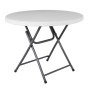 BLOW Τραπέζι Ροτόντα - Catering Πτυσσόμενο, Μέταλλο Βαφή Γκρι, HDPE Άσπρο 45mm