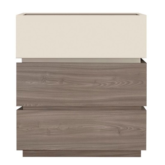 VANITY Συρταριέρα 3 Συρτάρια Αποχρώσεων Sonoma Oak & Cream, με Αποσπώμενα χρωματικά Μέρη VANITY Συρταριέρα, με 3 Συρτ. Αποχρώσεων Sonoma Oak & Cream, με Αποσπώμενα χρωματικά Μέρη