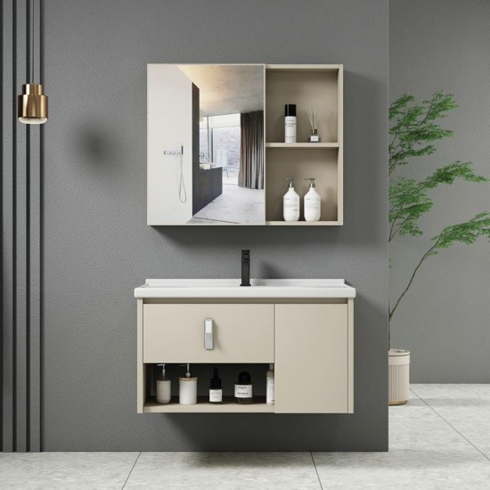 IDEA-2 Set Έπιπλο Κρεμαστό Μπάνιου Cream, Καθρέπτης + Πάγκος με Νιπτήρα και Μπαταρία IDEA-2 Set Έπιπλο Κρεμαστό Μπάνιου Cream, Καθρέπτης + Πάγκος με Νιπτήρα και Μπαταρία