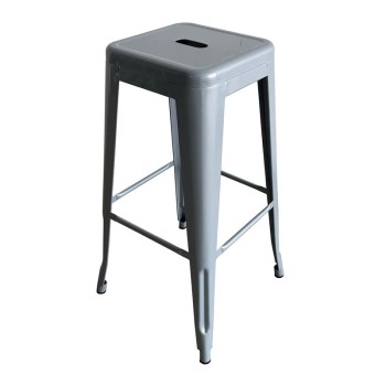 RELIX Σκαμπό Bar Στοιβαζόμενο, Μέταλλο Βαφή Γκρι