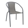BALENO-W Πολυθρόνα Στοιβαζόμενη, Μέταλλο Βαφή Ανθρακί, Wicker Mixed Grey