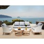 IBIZA Set Σαλόνι Κήπου: 3θέσιο +2 Πολυθρόνες+2 Τραπεζάκια ALU Φυσικό-Wicker Άσπρο-Μαξιλ.Γκρι