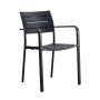 SAGA Πολυθρόνα Στοιβαζόμενη, Μέταλλο Βαφή Μαύρο, PP-UV Μαύρο