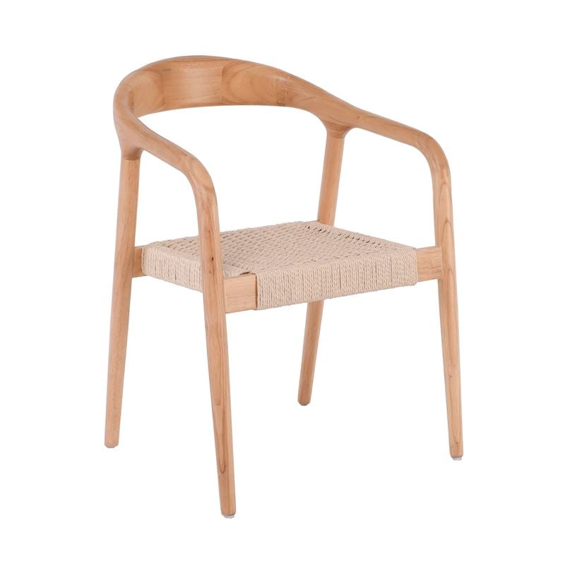 LEXY Πολυθρόνα Τραπεζαρίας Φυσικό, Κάθισμα Paper Rope