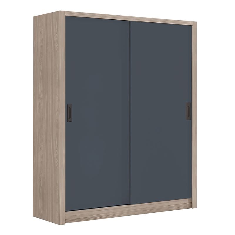 VANITY Ντουλάπα Δίφυλλη - Συρόμενη, Αποχρώσεων Sonoma Oak & Grey