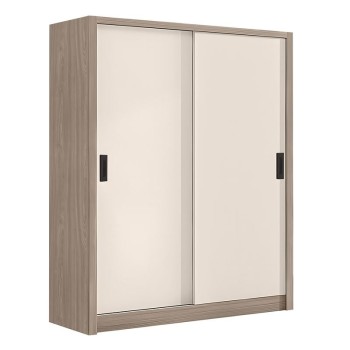 VANITY Ντουλάπα Δίφυλλη - Συρόμενη, Αποχρώσεων Sonoma Oak & Cream