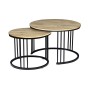 BOZZO Set-2 Τραπεζάκια Σαλονιού-Καθιστικού, Μέταλλο Μαύρο, Απόχρωση Sonoma