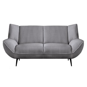 EMERALD Καναπές 2-θέσιος Σαλονιού - Καθιστικού, Ύφασμα Κοτλέ Γκρι
