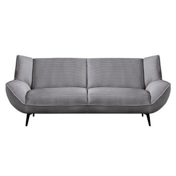 EMERALD Καναπές 3-θέσιος Σαλονιού - Καθιστικού, Ύφασμα Κοτλέ Γκρι