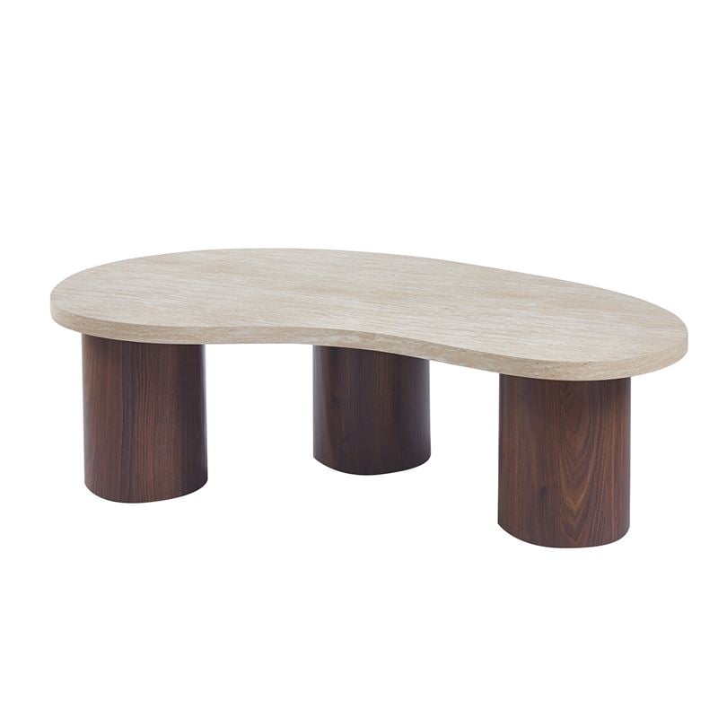 LAMBERT Τραπεζάκι Σαλονιού-Καθιστικού, ΜDF Απόχρωση Natural Stone-Καρυδί