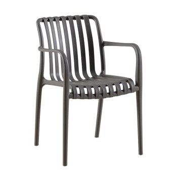 MODA-N Πολυθρόνα Στοιβαζόμενη PP, Στοιβαζόμενη Απόχρωση Γκρι