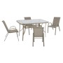 RIO Set Τραπεζαρία Κήπου Μέταλλο Βαφή Μπεζ, Textilene Μπεζ: Τραπέζι + 4 Πολυθρόνες