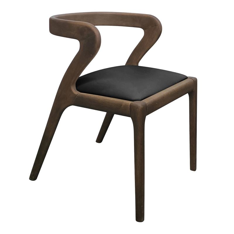 AVERY Καρέκλα Τραπεζαρίας, Απόχρωση Καρυδί, Pu Μαύρο