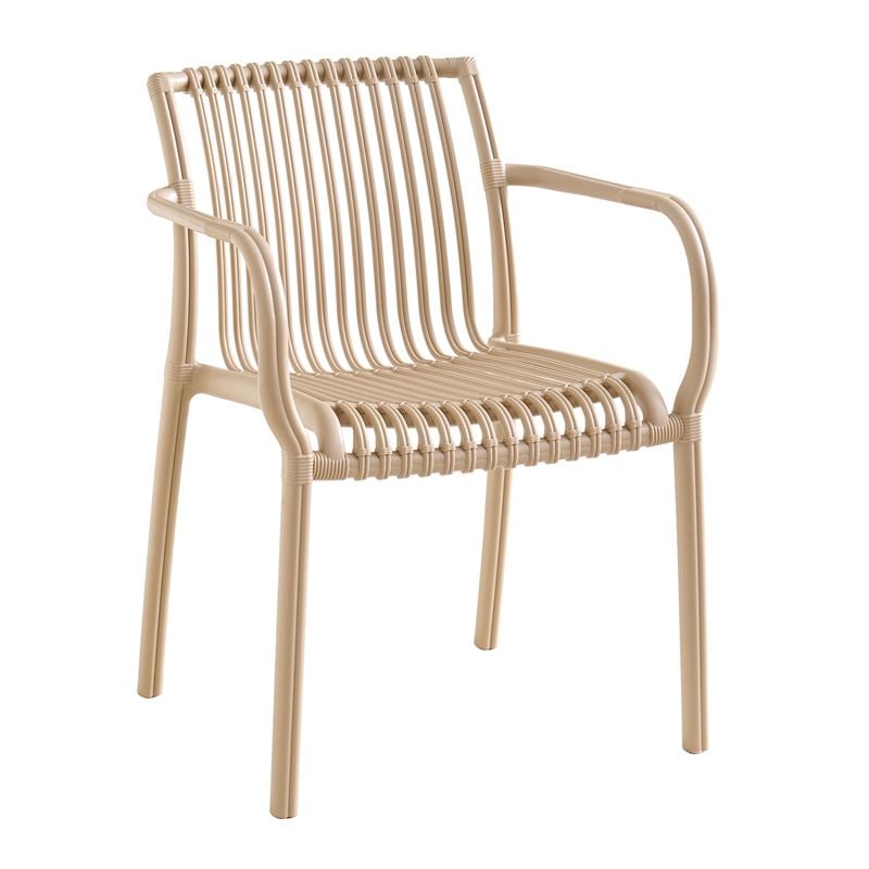 MODENA Πολυθρόνα Στοιβαζόμενη, PP-UV Protection Tortora