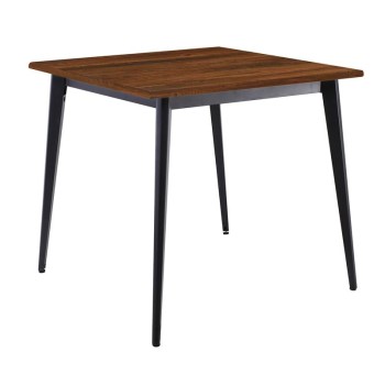 VIDAL Τραπέζι Μέταλλο Βαφή Μαύρο, Επιφάνεια 80x80cm/16mm Contract Sliq Walnut