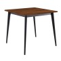 VIDAL Τραπέζι Μέταλλο Βαφή Μαύρο, Επιφάνεια 80x80cm/16mm Contract Sliq Walnut