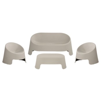 COLT Set Κήπου Καθιστικό: Τραπεζάκι + Καναπέ 2θέσιο + 2 Καρέκλες, PP-UV Γκρι