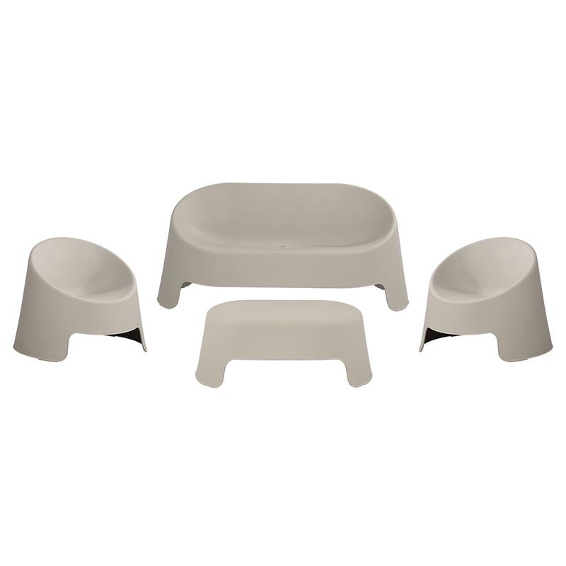 COLT Set Κήπου Καθιστικό: Τραπεζάκι + Καναπέ 2θέσιο + 2 Καρέκλες, PP-UV Γκρι