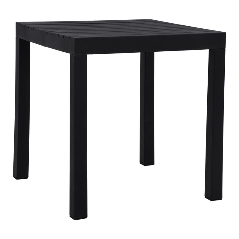 DALTON Τραπέζι Κήπου-Βεράντας Μέταλλο Βαφή Μαύρο, PP-UV Μαύρο