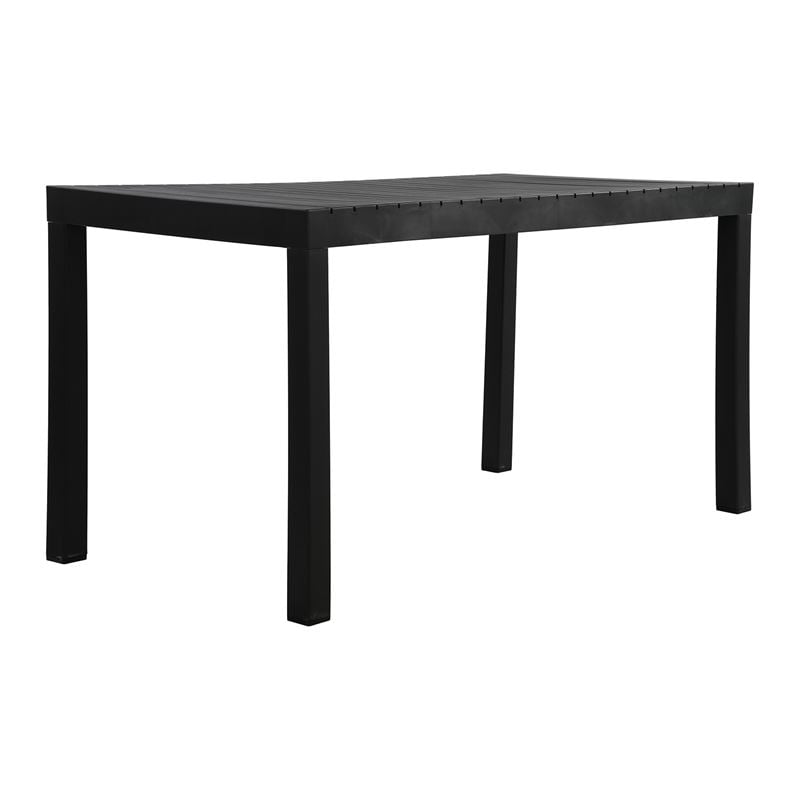 DALTON Τραπέζι Κήπου-Βεράντας Μέταλλο Βαφή Μαύρο, PP-UV Μαύρο