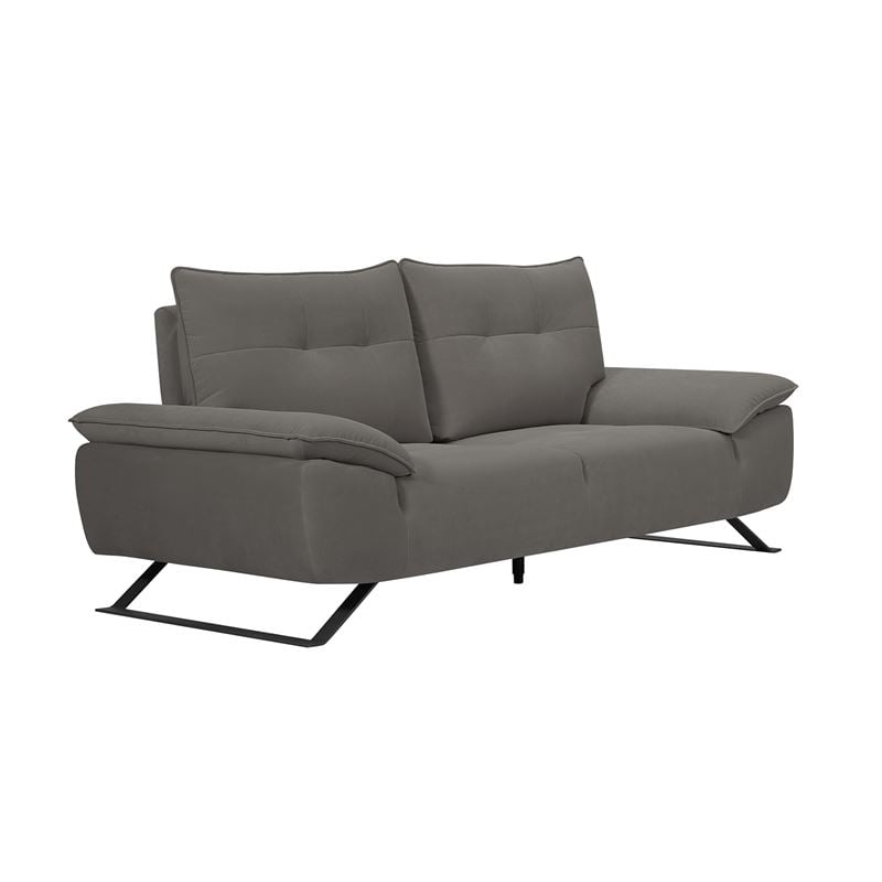 SELENA Καναπές 2-θέσιος Σαλονιού - Καθιστικού, Ύφασμα Γκρι, Μεταφερόμενη πλάτη