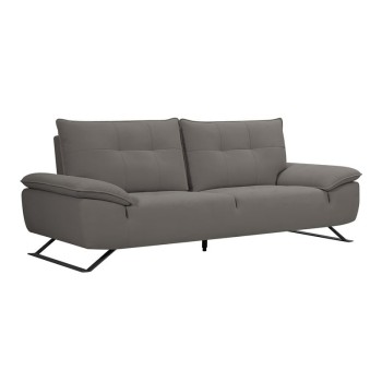 SELENA Καναπές 3-θέσιος Σαλονιού - Καθιστικού, Ύφασμα Γκρι, Μεταφερόμενη πλάτη