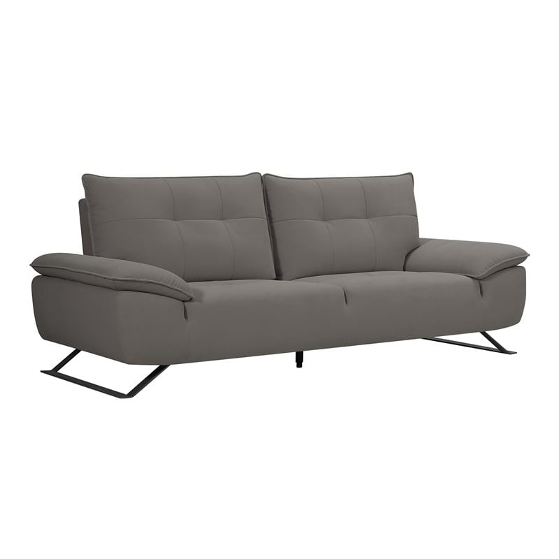 SELENA Καναπές 3-θέσιος Σαλονιού - Καθιστικού, Ύφασμα Γκρι, Μεταφερόμενη πλάτη