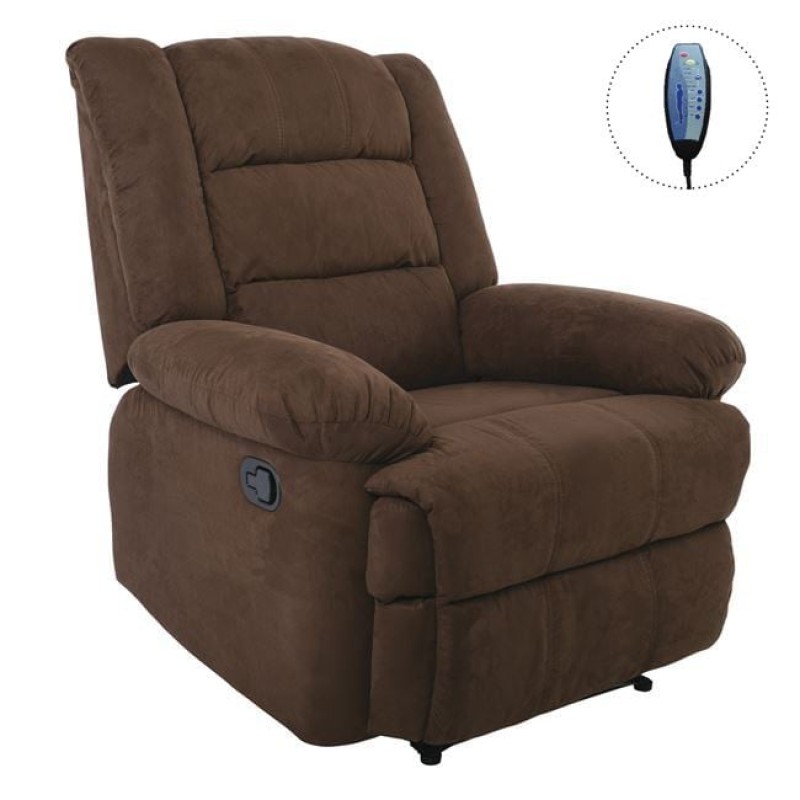 JULIA Massage Πολυθρόνα Relax Σαλονιού - Καθιστικού, Ύφασμα Καφέ
