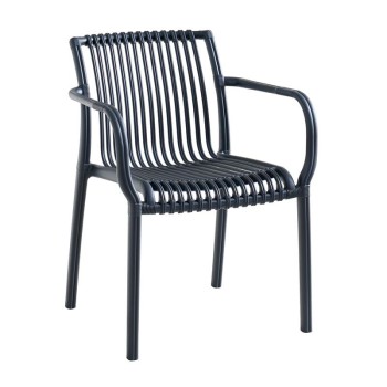 MODENA Πολυθρόνα Στοιβαζόμενη, PP-UV Protection Ανθρακί