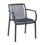 MODENA Πολυθρόνα Στοιβαζόμενη, PP-UV Protection Ανθρακί