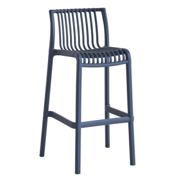 MODENA Σκαμπό Bar Στοιβαζόμενο PP-UV Protection Ανθρακί