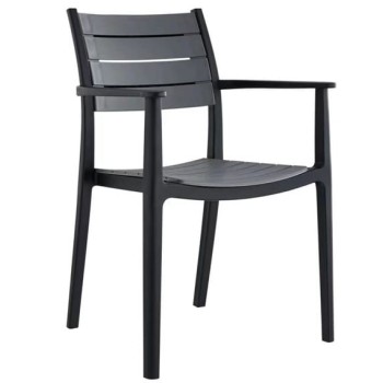 ALDO Πολυθρόνα Στοιβαζόμενη, PP-UV Μαύρο