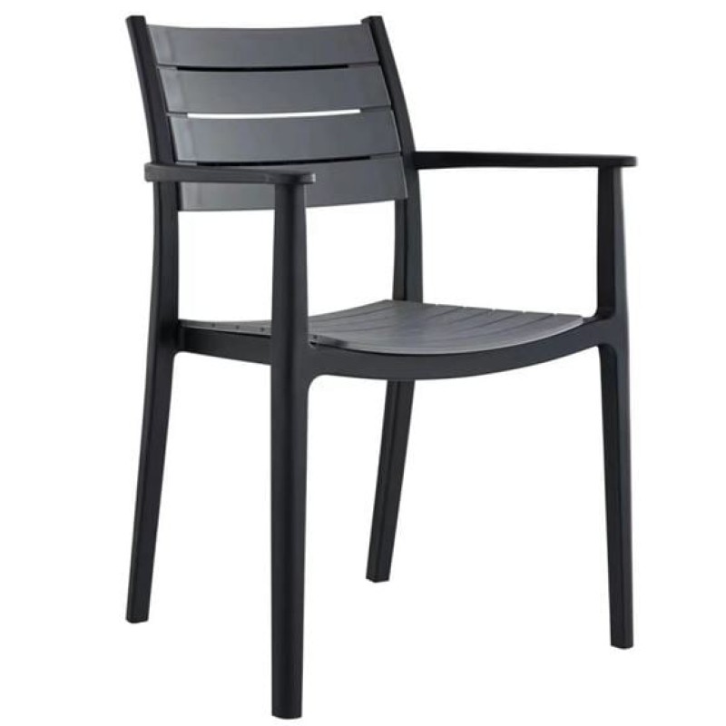 ALDO Πολυθρόνα Στοιβαζόμενη, PP-UV Μαύρο