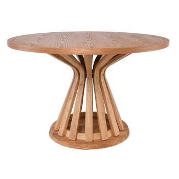 FABIO Τραπέζι Ροτόντα Τραπεζαρίας, MDF Απόχρωση Φυσικό